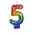 BOUGIE balloon multicolore avec mèche, chiffre 5