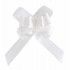 SANTEX 3557-1-14, Sachet 10 petits noeuds automatiques flower pailletés, Blanc