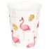 Sachet de 10 gobelets Flamants Roses, rose et or 21cl