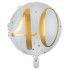 Sachet de 1 ballon Alu blanc Age 40 ans