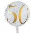 Sachet de 1 ballon Alu blanc Age 50 ans