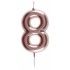 Bougie ROSE GOLD, chiffre 8