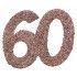 Sachet de 6 Grands confettis anniversaire, Rose Gold pailleté 60 ans