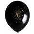 Sachet de 8 ballons Age étincelant NOIR/or, 20 ans