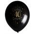 Sachet de 8 ballons Age étincelant NOIR/or, 40 ans