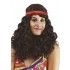 P'TIT Clown re76740 - Perruque hippie femme, frisée marron avec bandeau