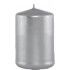 Chaks 80291-80, Grande bougie cylindrique 10 cm, métal Argent