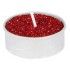 Chaks 90172, Set de 6 Bougies chauffe-plat paillettes, Rouge