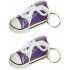 Sachet de 2 porte-clés Baskets 7,5cm en tissu, Lilas