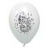 Sachet de 8 ballons Musique, Blanc