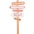 Grand Panneau directionnel 5 Flèches (Rires-Rêves-Amour-Bonheur-Joie) en bois coloré 83cm