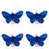 Sachet 4 Mini-Papillons STRASS sur pincette 3,5cm Bleu Royal