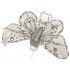 Sachet 4 Mini-Papillons STRASS sur pincette 3,5cm Argent