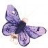 Sachet 4 Mini-Papillons STRASS sur pincette 3,5cm Parme