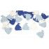 Sachet de 20 confettis Voiliers 2cm en bois, Blancs et Bleus