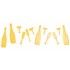 Sachet de 12 Confettis de table en bois Champagne/Flutes, OR