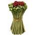 Déco Bouquet vertical Fleurs et Roses liées 11cm, ROUGE