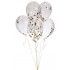 Kit de 6 ballons cristal REMPLIS DE CONFETTIS Noir/Blanc/Argent