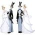 DIGE n27bc25, Un couple de mariés, haut de forme et robe 12,5cm