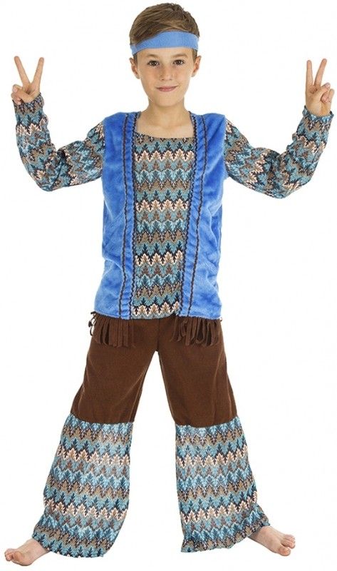chaks c4258116, déguisement hippie vintage bleu 116cm, 4-6 ans