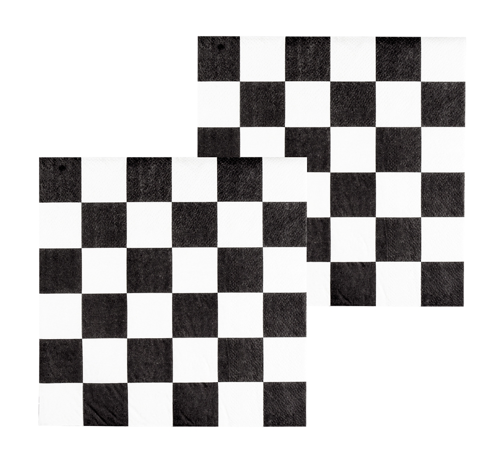 Sachet de 6 Assiettes DAMIER racing 23cm